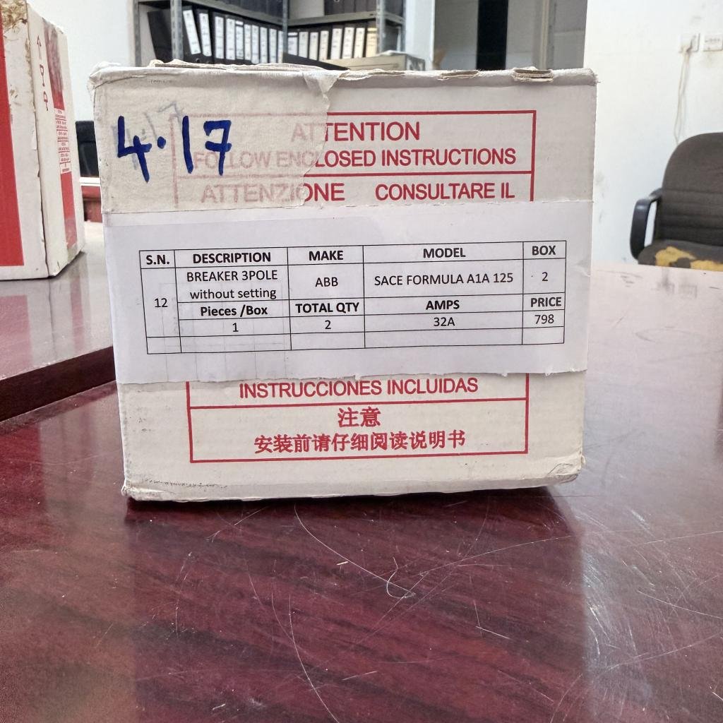 ABB SACE FORMULA A1A125 3 Pole