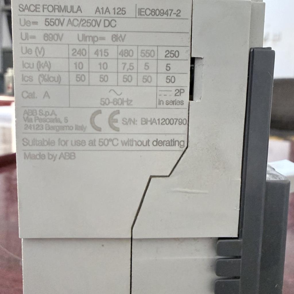 ABB SACE FORMULA A1A125 3 Pole