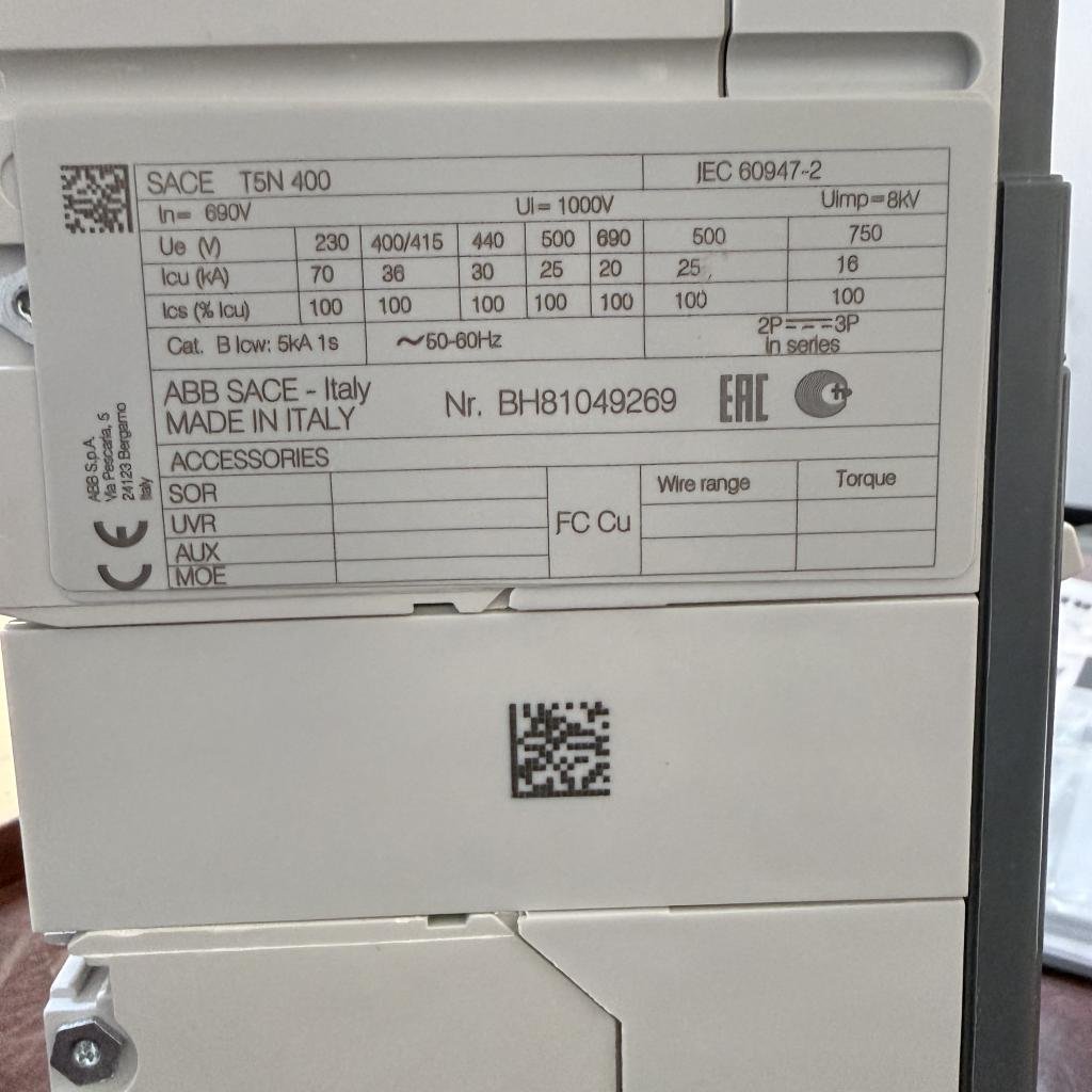 ABB SACE TMAX T5N 400 3 Pole