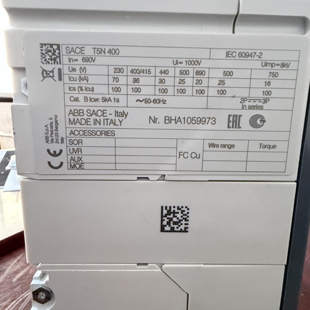 ABB SACE T5N 400 3 Pole