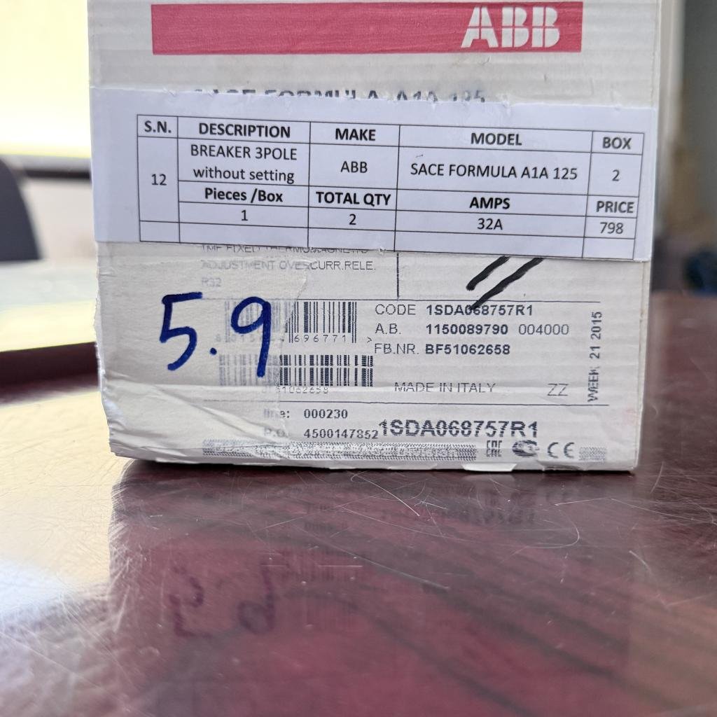 ABB SACE FORMULA A1A 125 3 Pole