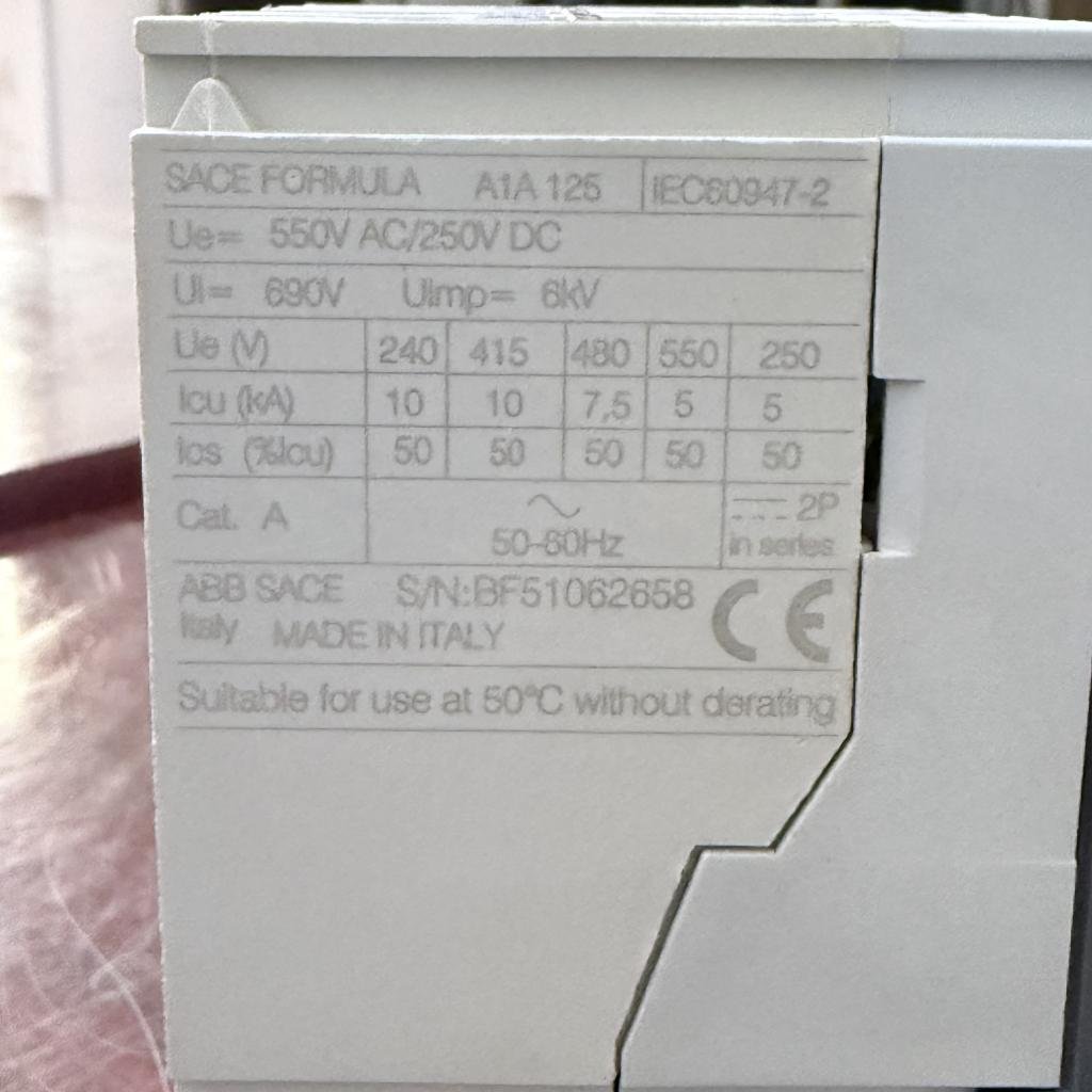 ABB SACE FORMULA A1A 125 3 Pole