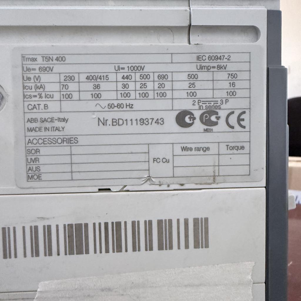 ABB SACE Tmax T5N 400 3 Pole