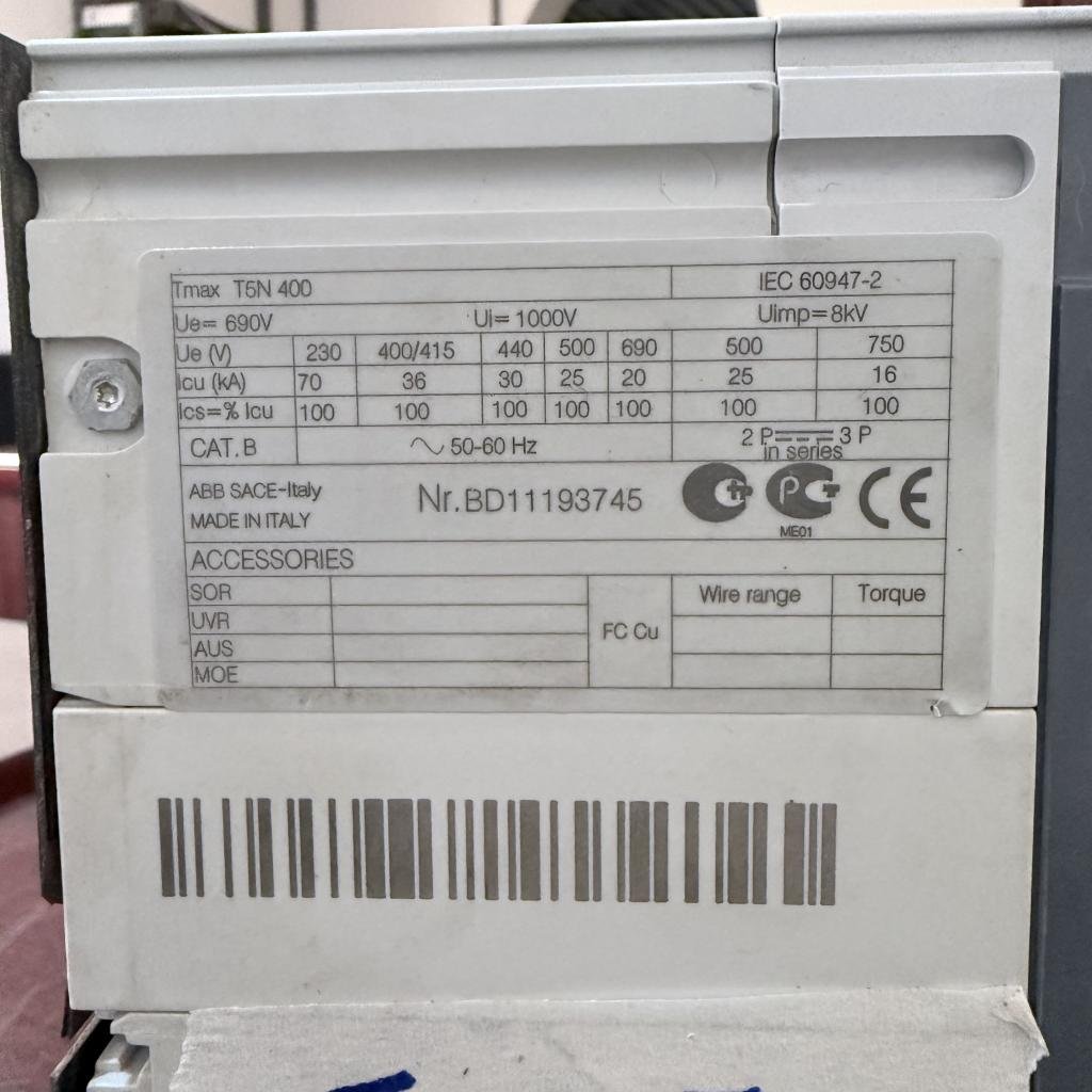 ABB SACE Tmax T5N 400 3 Pole