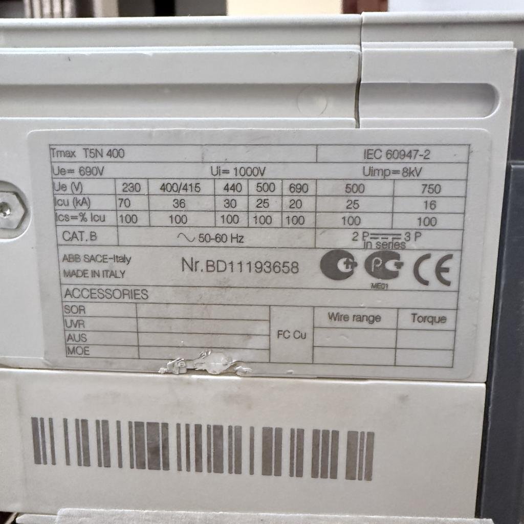 ABB SACE Tmax T5N 400 3 Pole